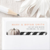 Étiquette Petit Citrouille blanc et Buffalo Check thème auto (En situation)