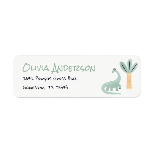 Étiquette Petit Dino Dans La Façon Dinosaur Baby shower (Devant)