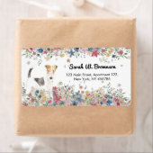 Étiquette Petit fil Haired Fox Terrier Chien (En situation)