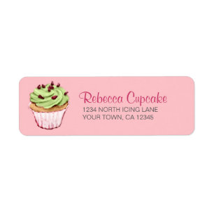 Étiquette Petit gâteau vert sur l'étiquette de adresse de