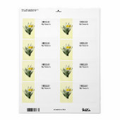 Étiquette Petit Jonquille Timide (Feuille entière)