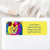 Étiquette Petit Lion Cub Quilt Comme Design Adresse de retou (En situation)