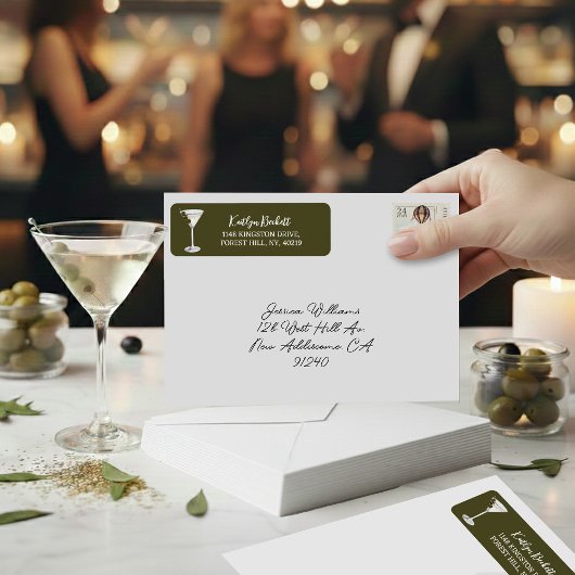 Étiquette Petit peu d'amusement Martini Soirée Adresse de re