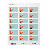 Étiquette Petit renard blanc mignon (Feuille entière)