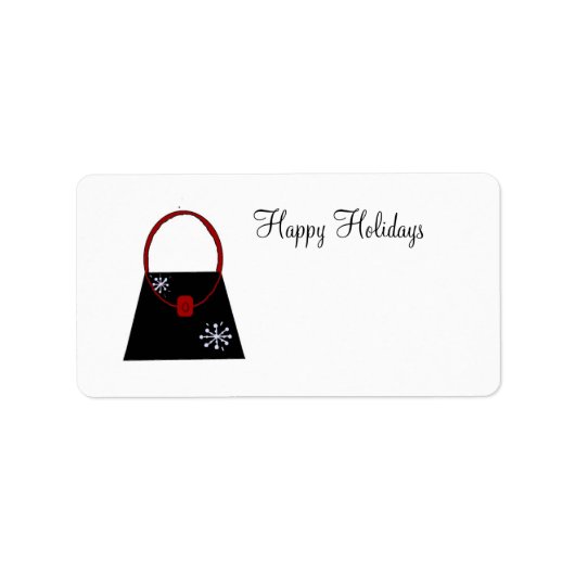 Étiquette Petit Sac à main Noir - Joyeuses Fêtes (Devant)