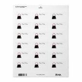 Étiquette Petit Sac à main Noir - Joyeuses Fêtes (Feuille entière)