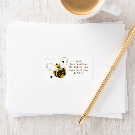 Étiquette Petite abeille douce (En situation)