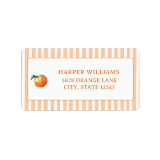 Étiquette Petite Adresse Mignonne Orange Fantaisiste