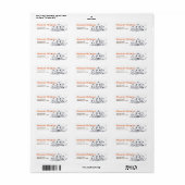Étiquette Petite citrouille noire et blanche Halloween (Feuille entière)
