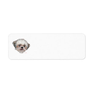Étiquette Petite étude de tête de Shih Tzu secouru