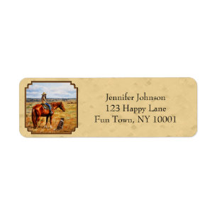 Étiquette Petite fille au cheval de bataille Jaune