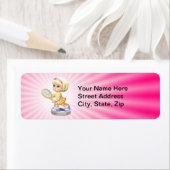 Étiquette Petite Fille Jouant Au Tennis (En situation)