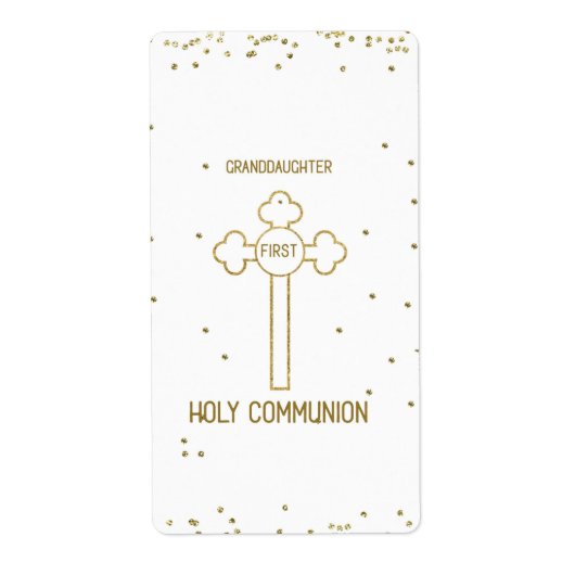 Étiquette Petite-fille Première Sainte Communion Gold Look C (Devant)