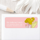 Étiquette Petite fille priant Angel 2j Adresse de retour Éti (En situation)