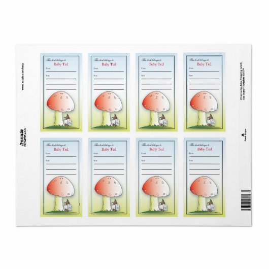 Étiquette Petite plaque de souris (Feuille entière)