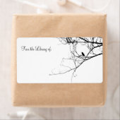 Étiquette Petite plaque d'enregistrement d'oiseaux noirs (En situation)