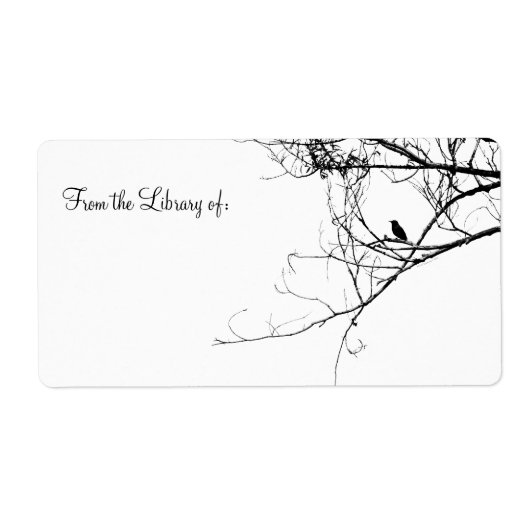 Étiquette Petite plaque d'enregistrement d'oiseaux noirs (Devant)