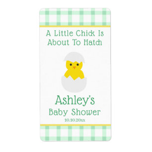 Étiquette Petite poussin à éclore Baby Shower pour bébé de g