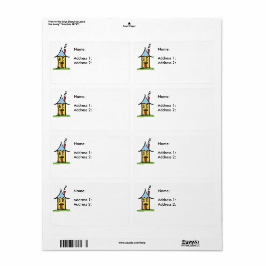 Étiquette PetiteMaison (Feuille entière)