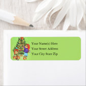 Étiquette Petits enfants autour du sapin de Noël (En situation)