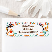 Étiquette Petits triangles les années 70 (En situation)