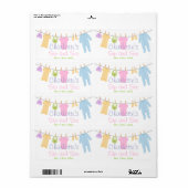 Étiquette Petits vêtements bébé Sip et voir (Feuille entière)