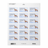 Étiquette Pharaon Hound sur En vichy bleu (Feuille entière)