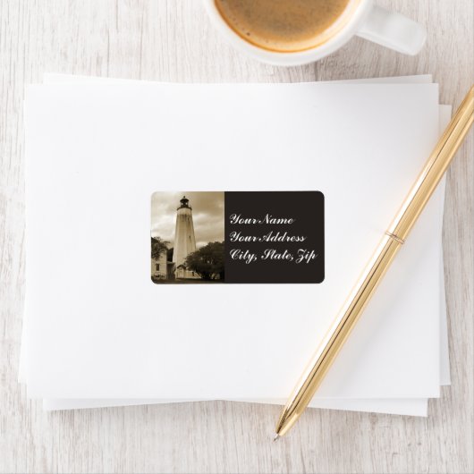 Étiquette Phare de Sandy Hook (En situation)