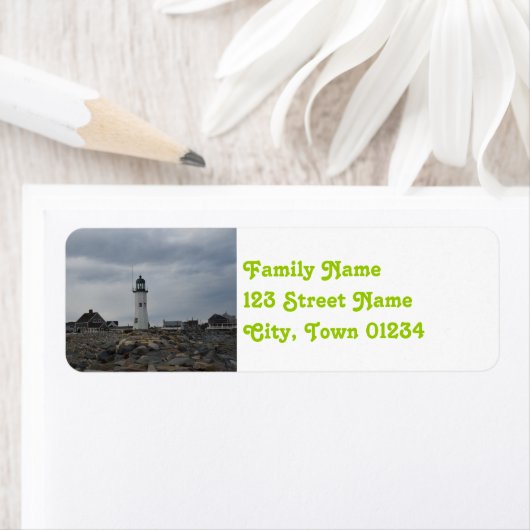 Étiquette Phare Old Scituate (En situation)