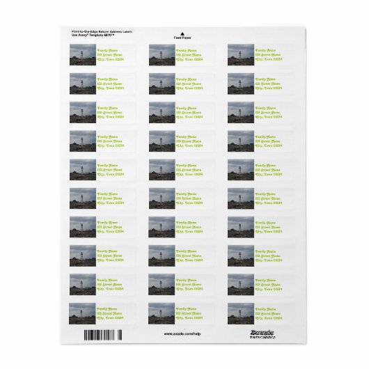 Étiquette Phare Old Scituate (Feuille entière)