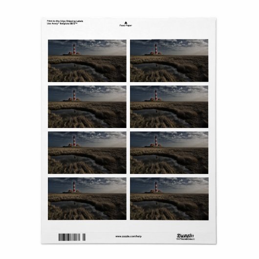 Étiquette Phare Westerhever (Feuille entière)