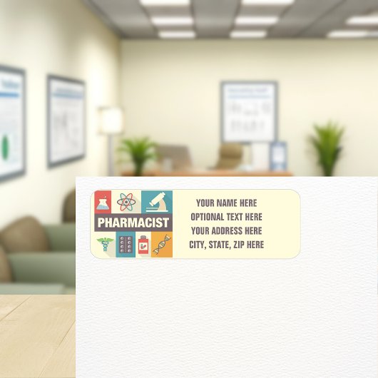 Étiquette Pharmacien Professionnel Iconique Conçu