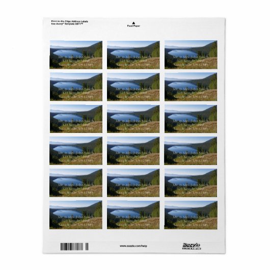 Étiquette Phelps Lake III at Grand Teton National Park (Feuille entière)