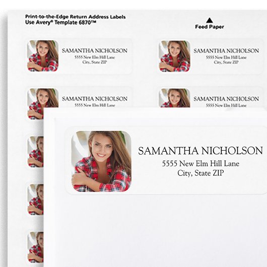 Étiquette Photo Arête arrondie blanche