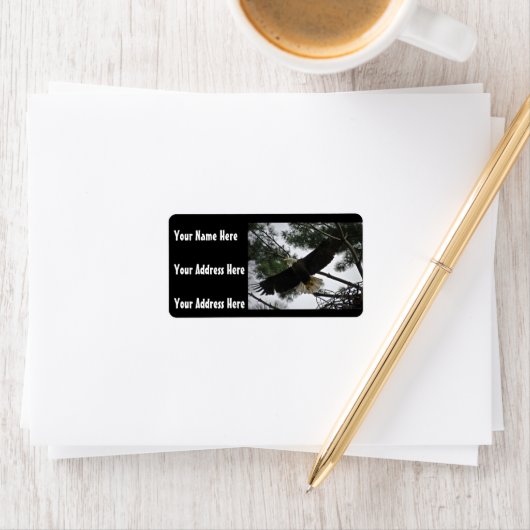 Étiquette Photo de Bald Eagle (En situation)