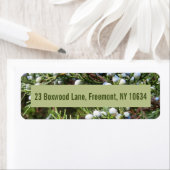 Étiquette Photo de buisson de genévrier avec adresse de reto (En situation)