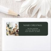 Étiquette Photo de famille de Noël Elegant Adresse de retour (En situation)