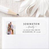 Étiquette Photo de famille Moderne Calligraphie Script Adres (En situation)