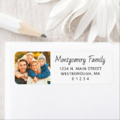 Étiquette Photo de famille Typographie moderne Adresse de re (En situation)