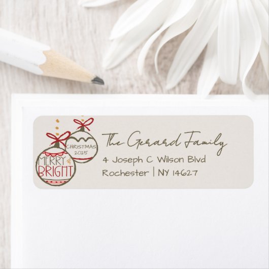 Étiquette Photo de la famille Noël 2025 Noël (En situation)