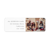 Étiquette Photo de Noël minimale | Portrait de famille moder (Devant)