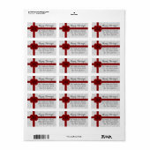 Étiquette Photo de Noël Red Ribbon Bow (Feuille entière)