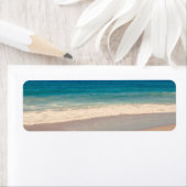 Étiquette Photo de scène de plage aqua (En situation)