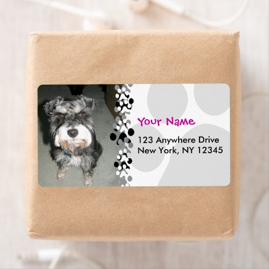 Étiquette Photo de Schnauzer miniature (En situation)