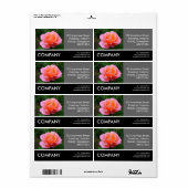 Étiquette Photo d'entreprise - Rose (Feuille entière)