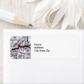 Étiquette Photo du cardinal Snow Tree (En situation)