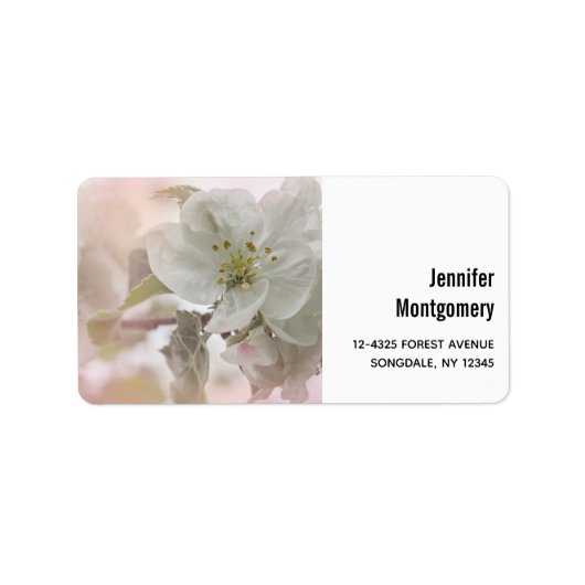 Étiquette Photo en fleurs de pomme blanche (Devant)