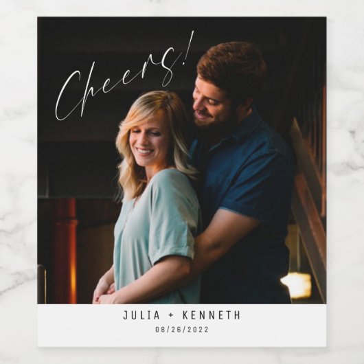 Étiquette photo Mariage simple (Étiquettes simples)