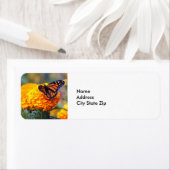 Étiquette Photo Monarch Butterfly Marigold (En situation)