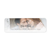 Étiquette Photo Overlay Modern Script Retourner l'adresse Ma (Devant)